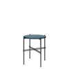 TS Round Side Table - black base - navy blue  glass 