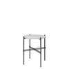 TS Round Side Table - black base - oyster white glass 