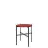 TS Round Side Table - black base - rustyred  glass 