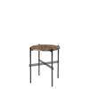 TS Round Side Table - black base - brown emperador marble