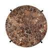 TS Round Side Table - black base - brown emperador marble