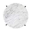 TS Round Side Table - black base - white carrara marble