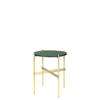 TS Round Side Table - brass base - dusty green glass 