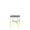 TS Round Side Table - brass base - graphite black glass 