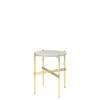 TS Round Side Table - brass base - oyster white glass 
