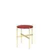 TS Round Side Table - brass base - rustyred  glass 