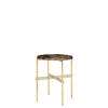TS Round Side Table - brass base - brown emperador marble 