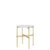 TS Round Side Table - brass base - white carrara marble 