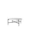 TS Round Coffee Table - 105 Black Base - 105 black base - oyster white glass 
