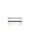TS Console 120 - 2 Rack with Tray - Black Base - 120 brass base - graphite black glass 