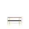 TS Console 120 - 2 Rack with Tray - Black Base - 120 brass base - rustyred glass 