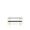 TS Console 120 - 2 Rack with Tray - Black Base - 120 brass base - green guatemala marble