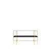 TS Console 120 - 2 Rack with Tray - Black Base - 120 brass base - white carrara marble