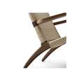 CH25 Lounge Chair - walnut-oil-natural-paper cord-detail