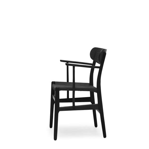 CH26 Dining Chair - oak-black-black-paper cord