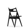 CH29P Sawbuck Chair - Seat Upholstered - oak-black-thor 301