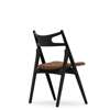 CH29P Sawbuck Chair - Seat Upholstered - oak-black-thor 307