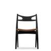 CH29P Sawbuck Chair - Seat Upholstered - oak-black-thor 307