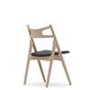 CH29P Sawbuck Chair - Seat Upholstered - oak-white oil-thor 301