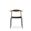 CH88P Dining Chair - Upholstered Seat - smoked stain oak-oil-thor 301-black-powder coated-steel