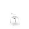 CH88P Dining Chair - Upholstered Seat - white-canvas 2-124-stainless-steel