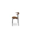 CH88T Dining Chair - Un-upholstered - smoked stain oak-oil-black.powder coated-steel