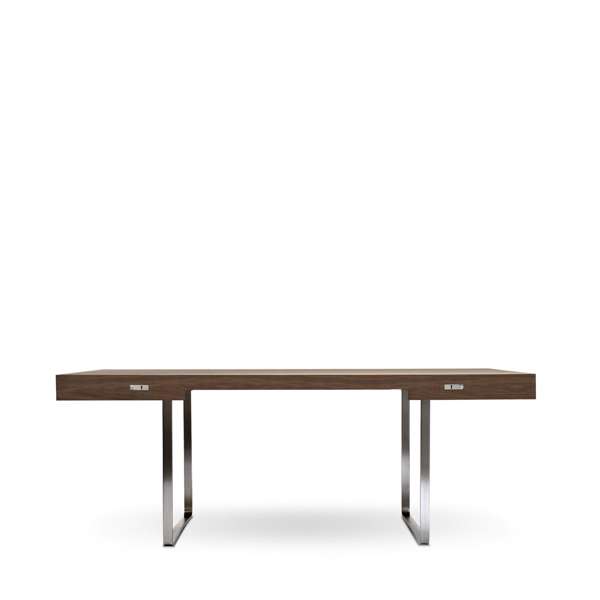 CH110 Desk - walnut-oil-stainless-steel