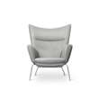 CH445 Wing Lounge Chair - divina-melange-2-120-stainless-steel