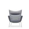 CH445 Wing Lounge Chair - fjord-151-stainless-steel