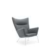 CH445 Wing Lounge Chair - fjord-151-stainless-steel