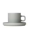 Pilar Coffee Cups with Saucers Set of 2 - Mirage Grey