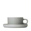 Pilar Tea Cups with Saucers Set of 2 - Mirage Grey