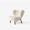 Little Petra Lounge Chair - Walnut legs - Sheepskin Moonlight