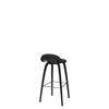 3D Counter Bar Stool - Front Upholstered Wood base Hirek Shell - Black Stained Beech base - Hirek black - leather black