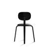 Afteroom Dining Chair Plus Plywood Base - Black Ash Black Leather Seat