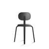 Afteroom Dining Chair Plus Plywood Base - Black Ash Black Leather Seat & Back