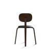 Afteroom Dining Chair Plus Plywood Base - Dark Oak Black Leather Seat