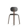 Afteroom Dining Chair Plus Plywood Base - Dark Oak Black Leather Seat & Back
