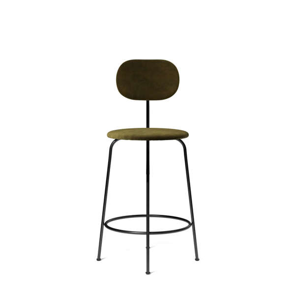 Afteroom Counter Chair Plus - City Velvet Back - Black Legs
