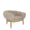 Croissant Lounge Chair with Fabric - Oak base