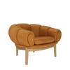 Croissant Lounge Chair with Leather - Oak Base