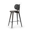 High Stool Backrest - Counter - Black Stain Beech - Black Leather Seat