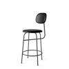 Afteroom Counter Chair Plus - Black Leather Seat and Back - Black Legs