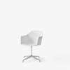 Rely Dining Armchair Un-upholstered-HW38,HW43_white_plastic_shell polished_aluminium_base