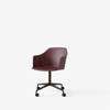 Rely Dining Armchair Un-upholstered-HW48_red_brown_plastic_shell bronzed_base