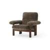 Brasilia Lounge Chair - Walnut sheepskin root