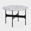 Floema Side Table - Medium Short Grey Emperador marble