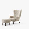 Petra Lounge Chair with Pouf - Karakorum 003 walnut